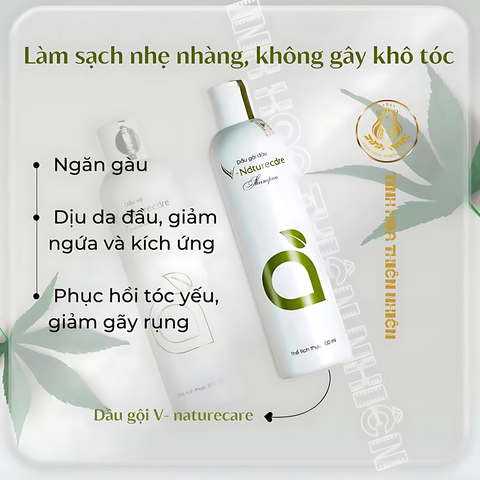 Dầu Gội Thiên Nhiên Vnaturecare 300ml - Giảm Rụng Tóc, Dưỡng Tóc Nhuộm, Thơm Lâu, Không Sulfat, Paraben, Silicon