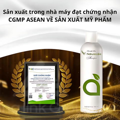 Dầu Gội Thiên Nhiên Vnaturecare 300ml - Giảm Rụng Tóc, Dưỡng Tóc Nhuộm, Thơm Lâu, Không Sulfat, Paraben, Silicon