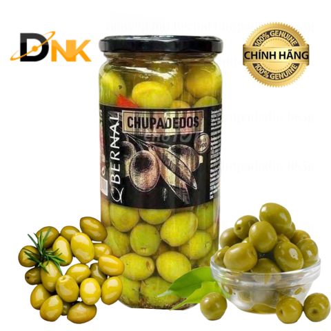 Oliu Xanh Nguyên Hạt Tỏi Đen và Ớt Bernal Chupadedos 658g - Hương Vị Địa Trung Hải Đậm Đà, Lựa Chọn Thực Phẩm Lành Mạnh Cho Bữa Ăn