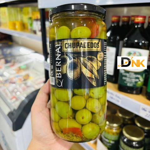 Oliu Xanh Nguyên Hạt Tỏi Đen và Ớt Bernal Chupadedos 658g - Hương Vị Địa Trung Hải Đậm Đà, Lựa Chọn Thực Phẩm Lành Mạnh Cho Bữa Ăn