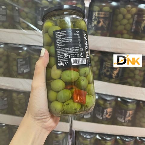 Oliu Xanh Nguyên Hạt Tỏi Đen và Ớt Bernal Chupadedos 658g - Hương Vị Địa Trung Hải Đậm Đà, Lựa Chọn Thực Phẩm Lành Mạnh Cho Bữa Ăn