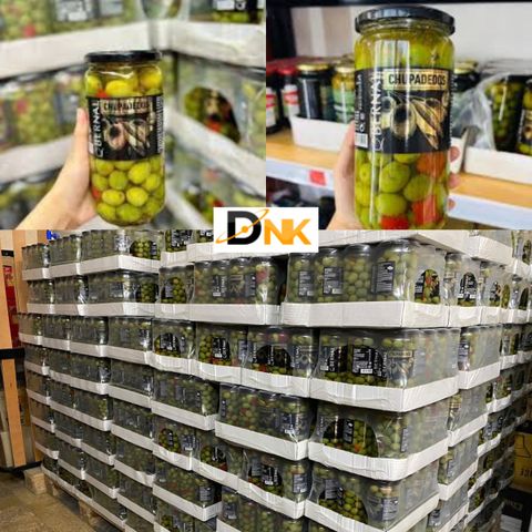 Oliu Xanh Nguyên Hạt Tỏi Đen và Ớt Bernal Chupadedos 658g - Hương Vị Địa Trung Hải Đậm Đà, Lựa Chọn Thực Phẩm Lành Mạnh Cho Bữa Ăn