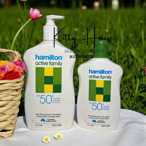 Kem Chống Nắng Hamilton Active Family Lotion SPF 50+ - Bảo Vệ UV Cao, Chống Nước, Dành Cho Người Lớn và Trẻ Em 250ml/500ml