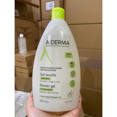 Sữa Tắm Mụn Lưng Và Viêm Lỗ Chân Lông ADERMA 500ml (Nắp Xanh)