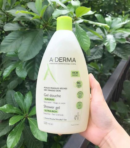 Sữa Tắm Mụn Lưng Và Viêm Lỗ Chân Lông ADERMA 500ml (Nắp Xanh)