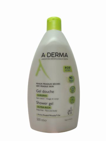 Sữa Tắm Mụn Lưng Và Viêm Lỗ Chân Lông ADERMA 500ml (Nắp Xanh)