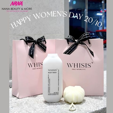 Sữa Tắm Whisis Body Wash Dưỡng Da Sáng Khỏe 500ml (Tặng Kèm 1 Bông Tắm) - Nana Shop