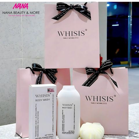 Sữa Tắm Whisis Body Wash Dưỡng Da Sáng Khỏe 500ml (Tặng Kèm 1 Bông Tắm) - Nana Shop