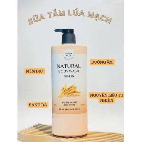Sữa Tắm Happy Bath Natural Moisture Body Wash 900ml - Chiết Xuất Gạo, Dưỡng Ẩm Da Mềm Mại, Thư Giãn, Chăm Sóc Cơ Thể Từ Hàn Quốc