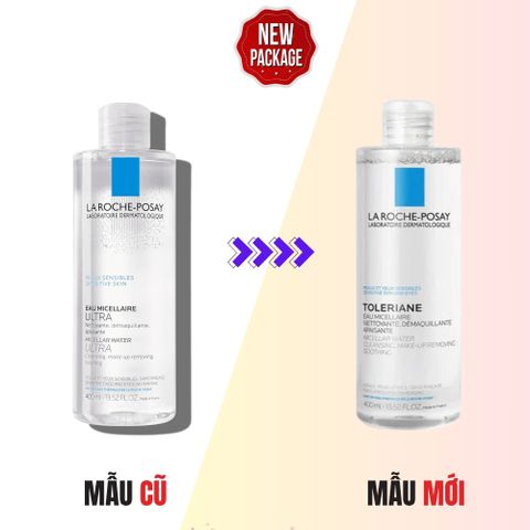 Nước Tẩy Trang La Roche-Posay Micellar Water 400ml Cho Da Nhạy Cảm - Làm Sạch Sâu, Dịu Nhẹ, Giàu Glycerin, Không Paraben