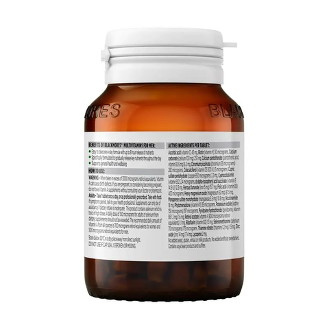 Viên uống Multivitamin Blackmores cho Nam 60 Viên – Tăng cường sức khỏe, bổ sung vitamin và khoáng chất, hỗ trợ sinh lực và năng lượng.