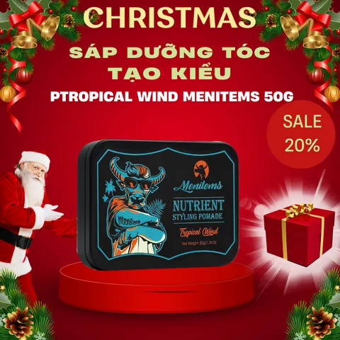 Sáp Vuốt Tóc Nam Menitems 50g Tropical Wind - Giữ Nếp Tự Nhiên, Hương Nước Hoa, Tạo Kiểu Độ Phồng Suốt 10 Giờ