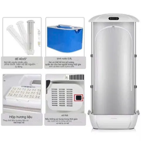 Tủ Chăm Sóc Quần Áo Đa Năng Novva - Máy Sấy Hơi Nước Khử Trùng UV-C, Giữ Form Vải Tối Ưu, Tiện Lợi Gia Đình