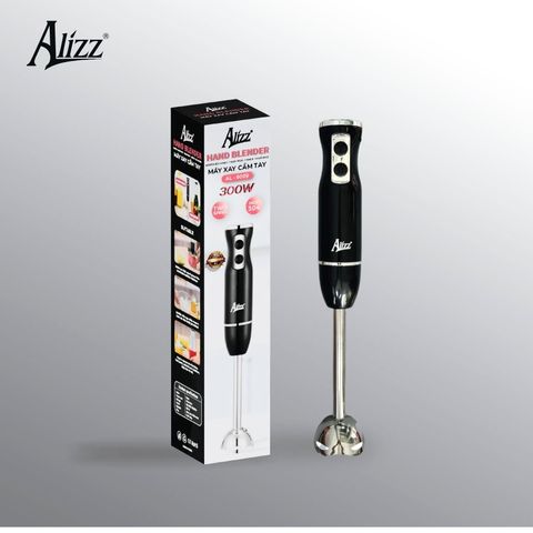 Máy Xay Sinh Tố Cầm Tay 300W Thân Đen ALIZZ AL-8009 - Hiệu Suất Cao, Lưỡi Dao Thép Không Gỉ, Tiện Lợi Cho Mọi Gia Đình