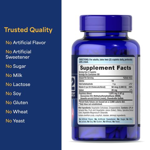 Bổ khớp Puritan’s Pride Glucosamine MSM 160 viên