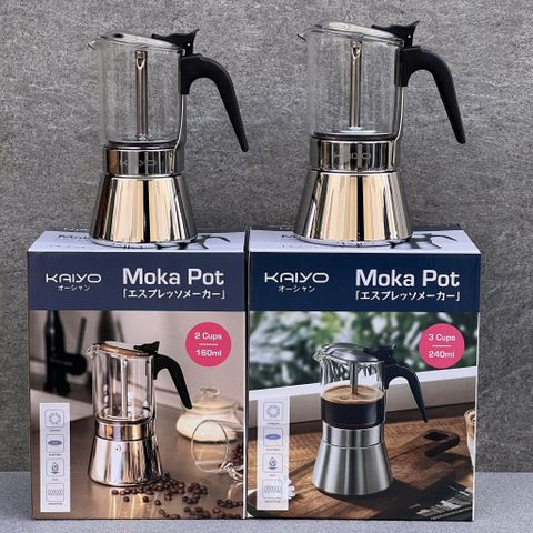 Ấm Pha Cà Phê Kaiyo Moka Pot - Pha Espresso Chuẩn Ý Tại Nhà - Dụng Cụ Pha Chế Cà Phê Tuyệt Hảo, Tiện Lợi, Nhỏ Gọn