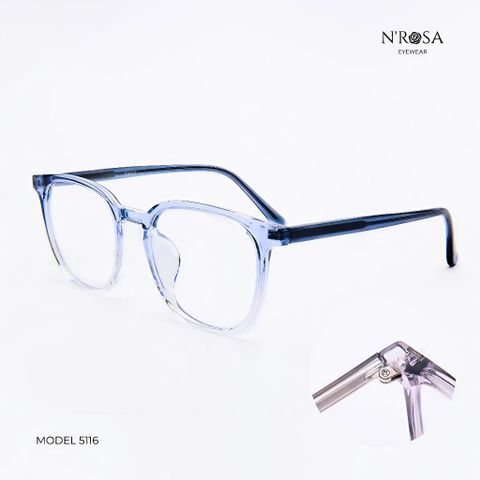 Gọng Kính Cận Unisex Vuông Cổ Điển N’ROSA 5100/5116 - Gọng Nhẹ Dễ Đeo, Thời Trang Học Sinh, Nhân Viên Văn Phòng, Chất Liệu Nhựa Cao Cấp