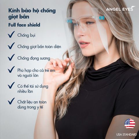 Kính bảo hộ chống giọt bắn và che bụi phòng dịch hiệu quả Angel Eyes phân phối