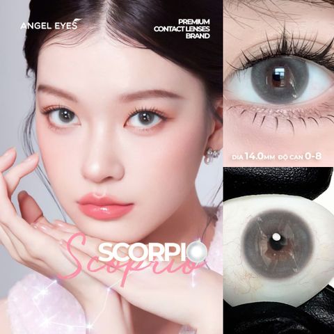 Kính Áp Tròng 1 Ngày SCORPIO Xám Tự Nhiên 14.0mm - Độ Cận 0-8 - Angel Eyes, Đôi Mắt Quyến Rũ, Thời Trang Fandom Bọ Cạp
