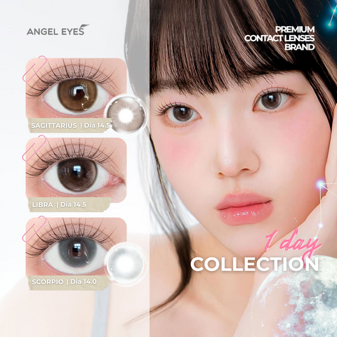Kính Áp Tròng 1 Ngày SCORPIO Xám Tự Nhiên 14.0mm - Độ Cận 0-8 - Angel Eyes, Đôi Mắt Quyến Rũ, Thời Trang Fandom Bọ Cạp