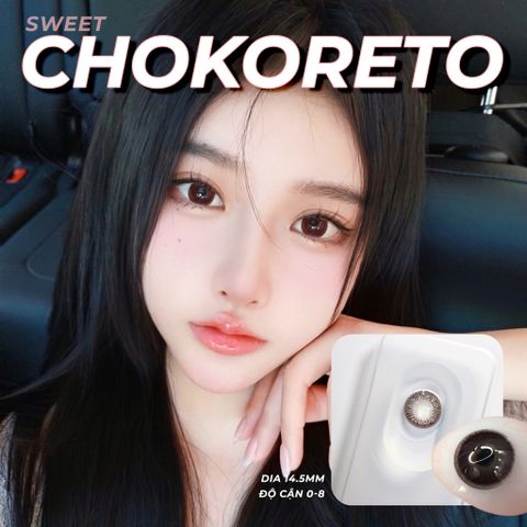 Kính giãn tròng màu nâu Chokoreto Angel Eyes 0.00 - 8.00 độ, lens to 14.5mm, tự nhiên, mềm mại, dành cho cô nàng yêu thích vẻ đẹp tinh tế.