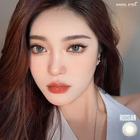 Lens xám tây Russian hiệu Angel Eyes chất liệu Silicone Hydrogel cao cấp Hàn Quốc đường kính 14.2mm