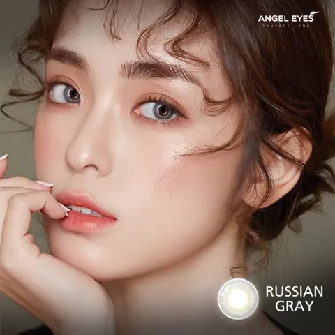 Lens xám tây Russian hiệu Angel Eyes chất liệu Silicone Hydrogel cao cấp Hàn Quốc đường kính 14.2mm