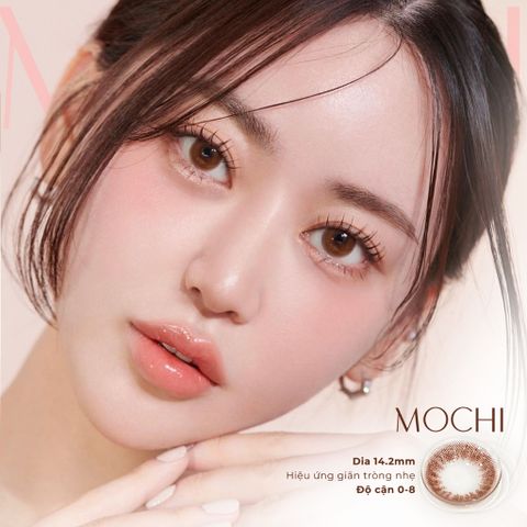 Kính áp tròng nâu Mochi Brown Angel Eyes - Độ cận từ 0.00 đến 8.00, hoàn hảo cho học sinh, cô dâu, phong cách tự nhiên, nhẹ nhàng.
