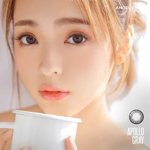 [GIÁ SỐC] Kinh áp tròng xám tự nhiên Angel Eyes -  Apollo Gray - - Đường kính 14.2 - Không độ - Chất liệu Silicone Hydro