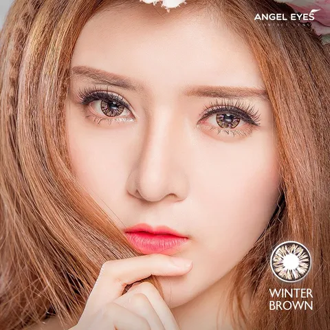 Lens giãn tròng nâu Winter - Nhãn hiệu Angel Eyes - Không độ cận - Đường kính 14.5mm