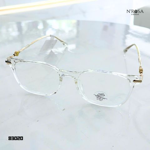 Gọng Kính Cận N’ROSA - Form Tròn Vintage Nhẹ Nhàng, Nhựa TR90 Trong Suốt Phối Kim Loại Sang Trọng - Phụ Kiện Thời Trang Chính Hãng