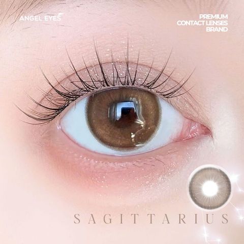 Kính áp tròng 1 ngày nâu tự nhiên SAGITTARIUS 14.5mm - Lens đơn 0-8 độ thương hiệu Angel Eyes, nhẹ nhàng và thoải mái cho mắt