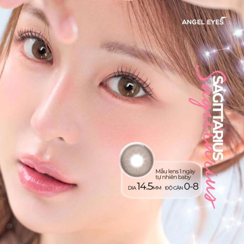 Kính áp tròng 1 ngày nâu tự nhiên SAGITTARIUS 14.5mm - Lens đơn 0-8 độ thương hiệu Angel Eyes, nhẹ nhàng và thoải mái cho mắt
