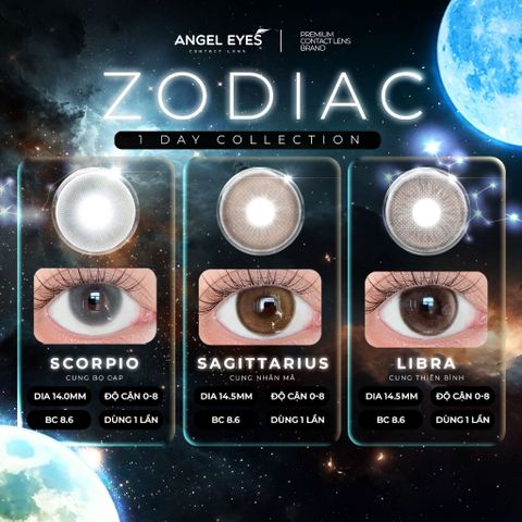 Kính áp tròng 1 ngày nâu tự nhiên SAGITTARIUS 14.5mm - Lens đơn 0-8 độ thương hiệu Angel Eyes, nhẹ nhàng và thoải mái cho mắt