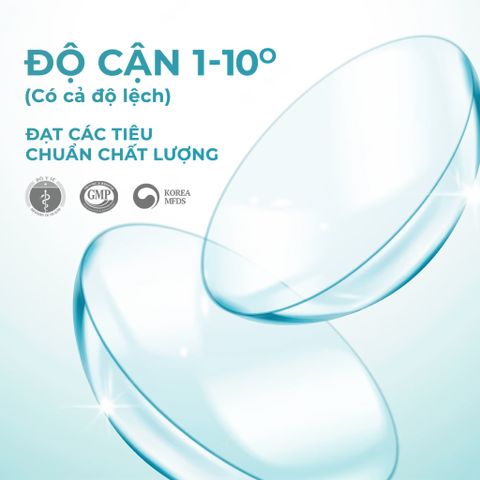 Kính áp tròng trong suốt cận thí N'Rosa Angel Eyes - Nano Silicone Hydrogel, độ 1-10, cho mắt thở khỏe mạnh, êm ái, dùng tối đa 12 giờ.