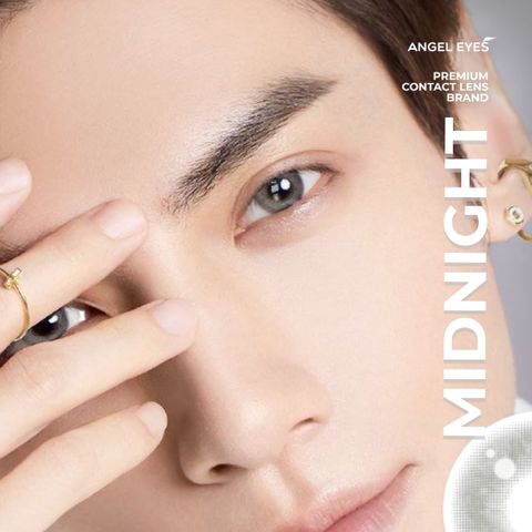 Kính Áp Tròng Xám Midnight - Độ Cận 0-8, Chất Liệu MPC, Thời Trang Tự Nhiên, An Toàn Cho Mắt, Thời Gian Đeo 12h/ngày - Angel Eyes
