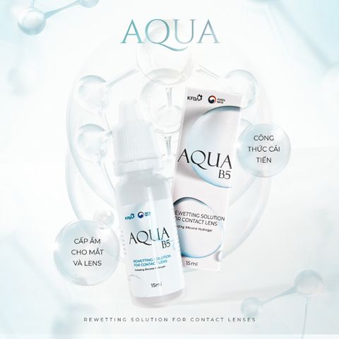 Nước Nhỏ Mắt Lens Aqua B5 15ml Cao Cấp - Dưỡng Ẩm Cho Mắt Nhạy Cảm - Angel Eyes, Giảm Khô Mắt, Bảo Vệ Kính Áp Tròng