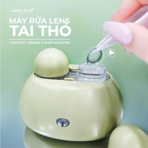 Máy rửa lens tự động siêu sạch tiện dụng thương hiệu Angel Eyes sạc USB & pin (Máy rửa kính áp tròng bằng sóng siêu âm)