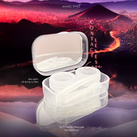 Khay Đựng Lens Có Gương Angel Eyes Kèm Dụng Cụ Đeo Lens - Bảo Vệ và Tiện Lợi Cho Kính Áp Tròng