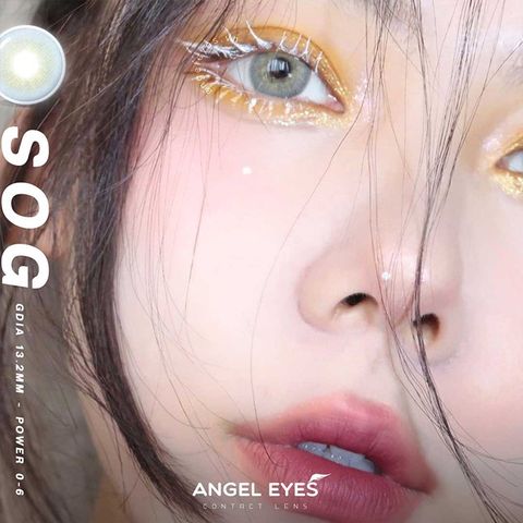 Kính áp tròng xám tây SOG Angel Eyes Hàn Quốc - Lens cô dâu tự nhiên, nhẹ nhàng, thời trang - Tặng khay gương khi mua 2 chiếc