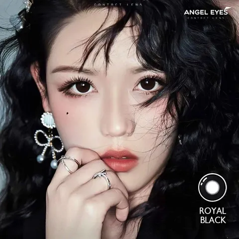Kính giãn tròng Angel Eyes - Royal Black - Đường kính 14.5 - Không độ