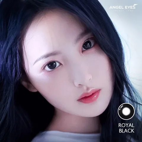 Kính giãn tròng Angel Eyes - Royal Black - Đường kính 14.5 - Không độ