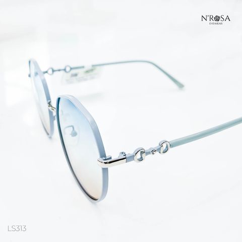 Kính Râm N’ROSA LS313 - Gọng Kim Loại Cao Cấp, Tròng Gradient Xanh/Hồng, Chống Tia UV, Phong Cách Thời Thượng Unisex