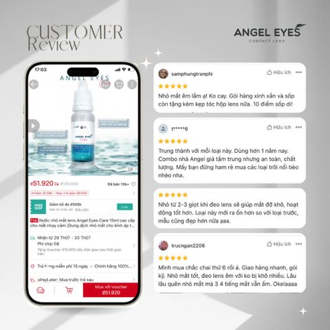 Nước Nhỏ Mắt Lens Angel Eyes Care 15ml Cao Cấp - Dung Dịch Dưỡng Ẩm An Toàn Cho Mắt Nhạy Cảm Kính Áp Tròng