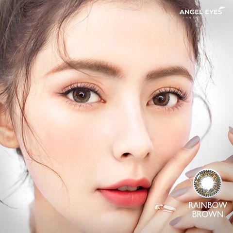 Lens màu nâu và lens màu xám Angel Eyes Rainbow - Đường kính 14.2 - Không độ