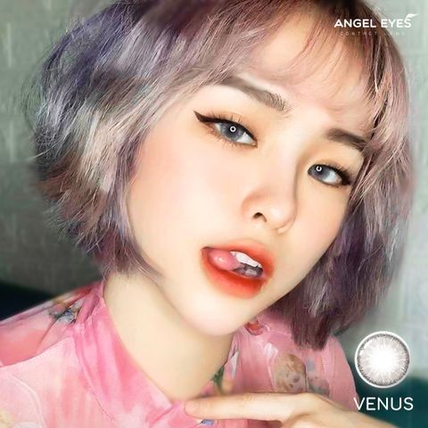 Lens xám tây Venus hiệu Angel Eyes - Dòng kính áp tròng xám Silicone Hydrogel cao cấp Hàn Quốc đường kính 14.2mm