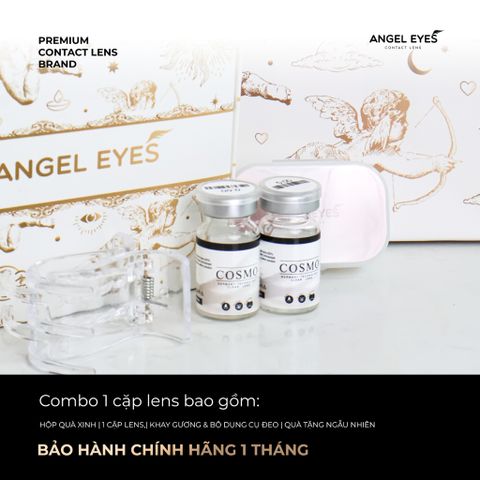 Kính Áp Tròng Cận Thị Angel Eyes Cosmo Trong Suốt Độ 0-15, Lens Cận Cao Cấp - Tự Tin Nhìn Thế Giới Rõ Ràng