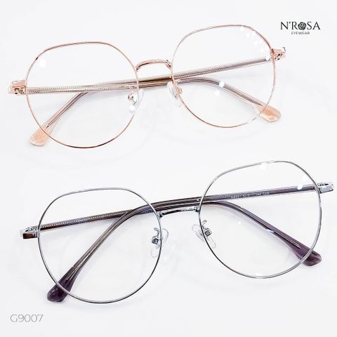 Gọng Kính N'Rosa Tròn Kim Loại Nhẹ Mặt Hàn Quốc - Phong Cách Thời Trang Nam Nữ - G9003/G9007/G9008/G9016, Hỗ Trợ Lắp Tròng Cận/Loạn