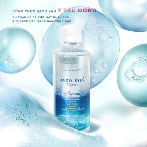 Nước ngâm lens Angel Eyes Care cao cấp dành cho mắt nhạy cảm với 2 dung tích 150ml và 160ml (Dung dịch bảo quản lens)