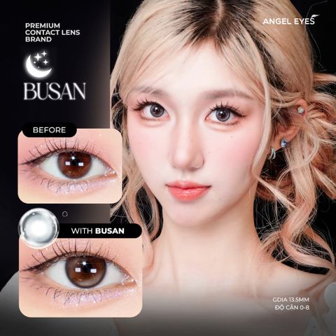 Kính lens cận Xám Angel Eyes BUSAN - Hiệu ứng loang màu như mắt ướt, thời trang, tự nhiên, trendy cho đôi mắt cuốn hút